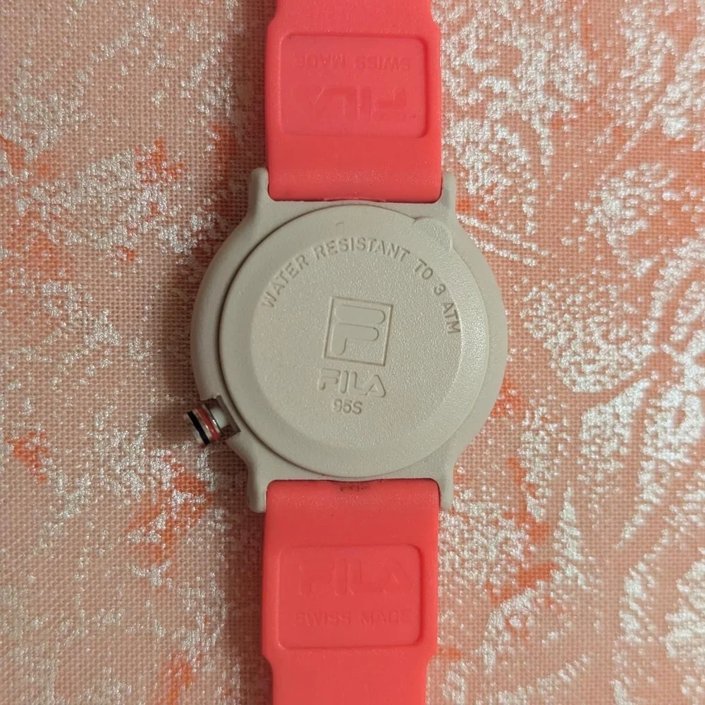 Rare 80s/90s Vintage Fila Hot Pink Waterproof Swiss Watch
